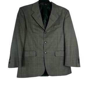 Kilburne and Finch Fine‎ Clothiers Men's Wool Blend Plaid Blazer  Coat 38S Grey